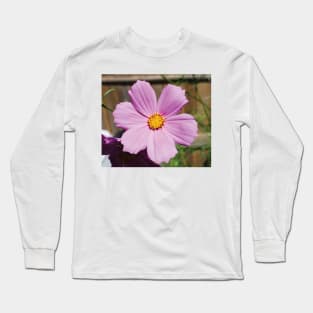 Pink Cosmos Flower Long Sleeve T-Shirt